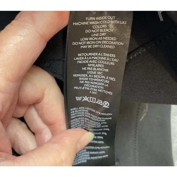 Maeve Colette Pants Womens 33T Black Cropped Wide Leg Merrick White NWT $130 - Picture 6 of 11